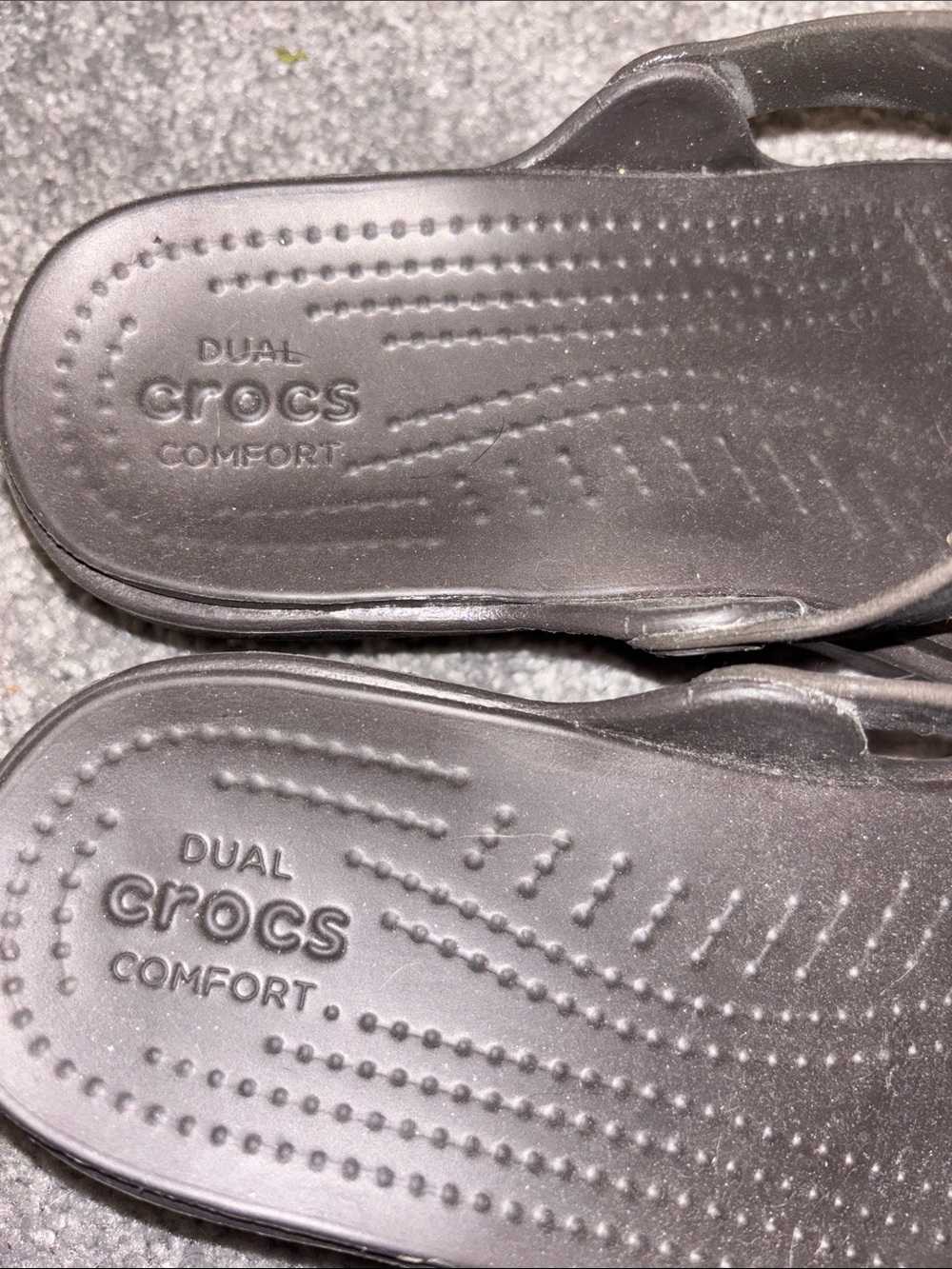 CROCS Brown Flip Sandals with Gold Medallion - Picture 3 of 8